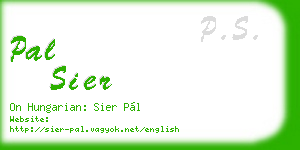pal sier business card